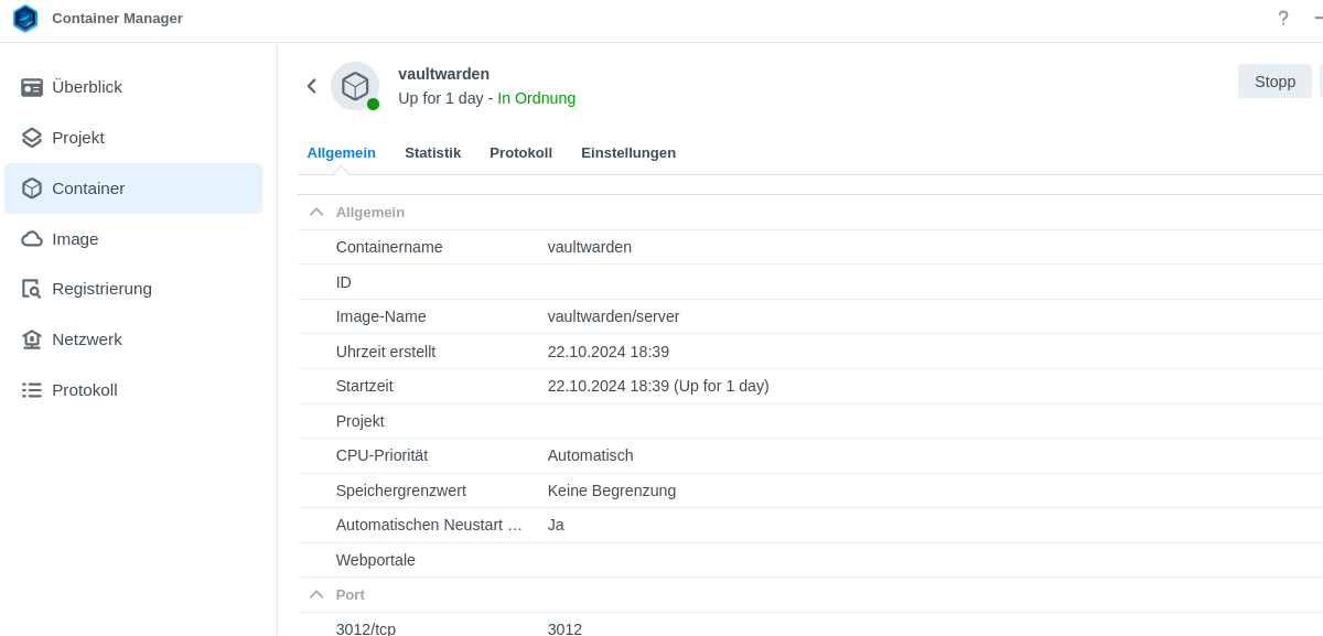 Vaultwarden im Docker